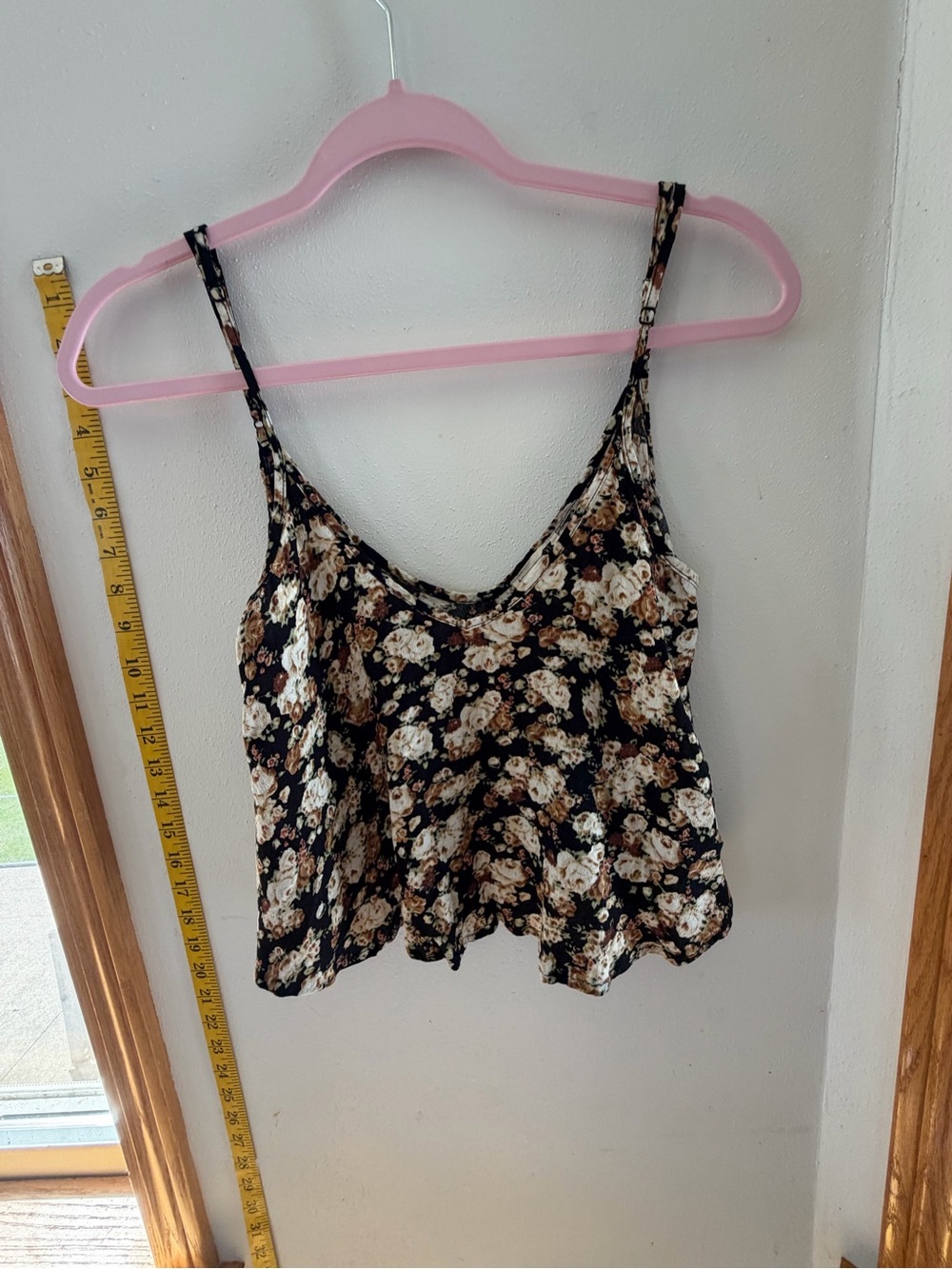 La Hearts Black Floral V-Neck Spaghetti Strap Cami